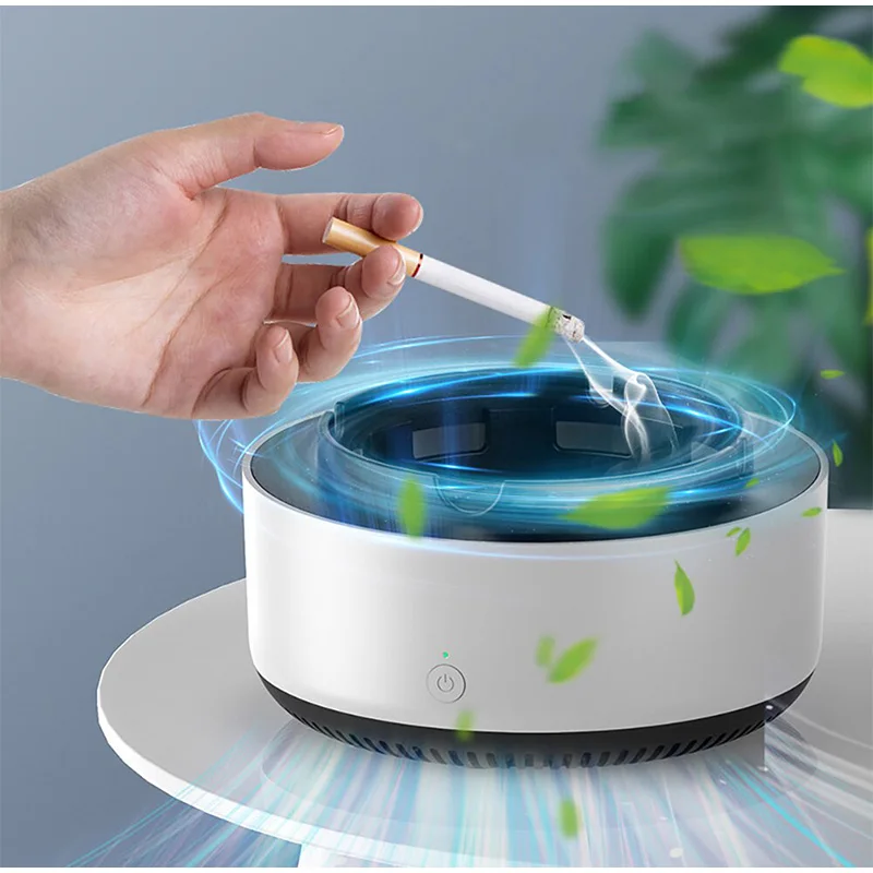 FS319 Multipurpose Ashtray with Air Purifier Function Odor Smoke Removal Ashtray Anion Automatic Purifier Ashtrays