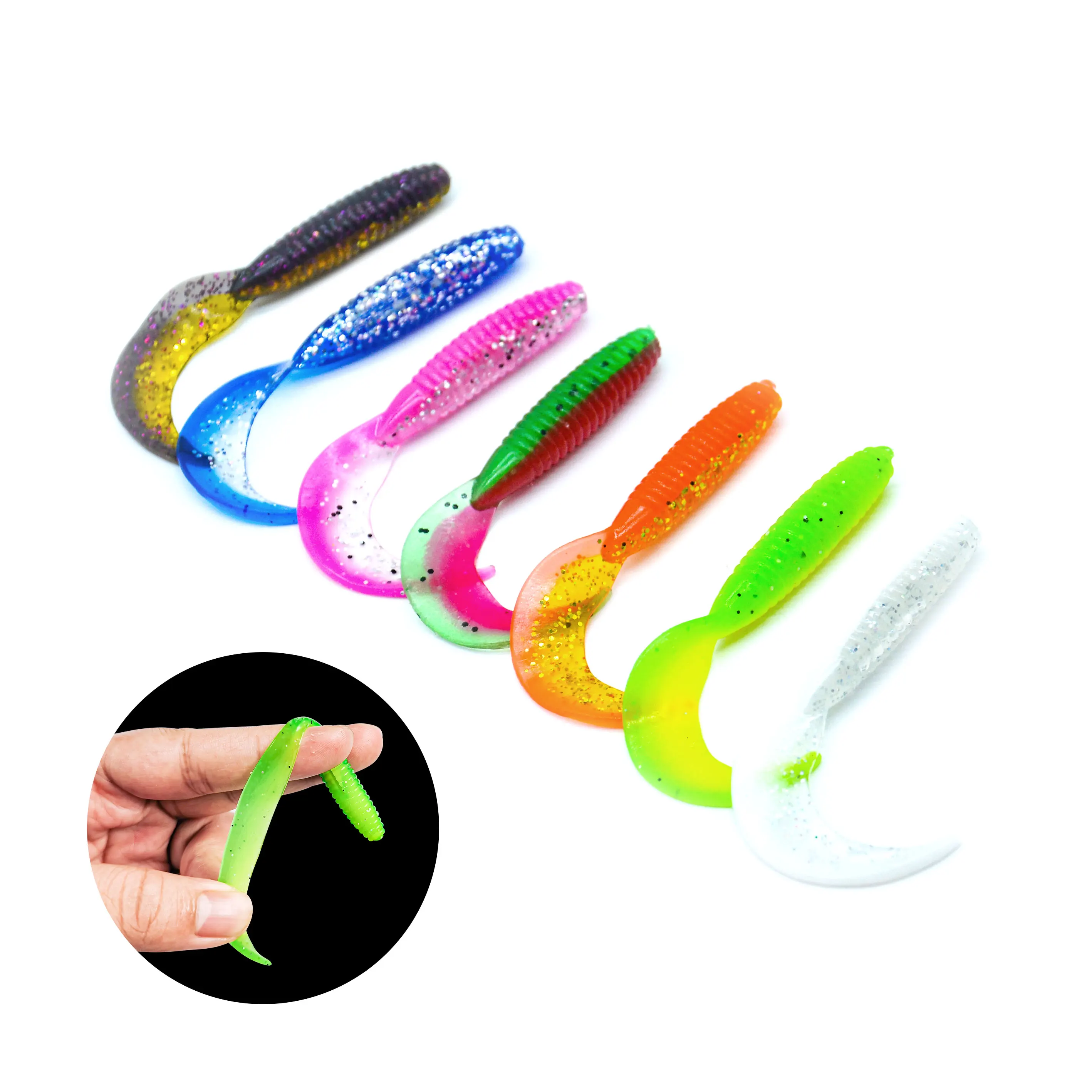Custom 74 pcs Luya reel tail double sided box soft fishing lure bait lead head hook set Accessories