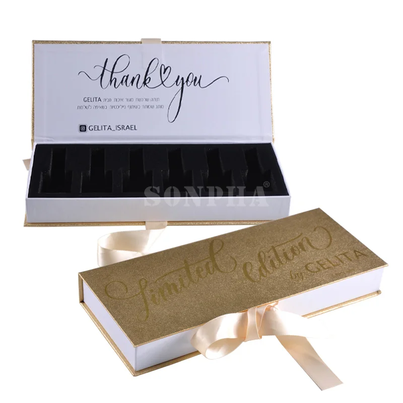 Customized Private Label 6 Dividers Nail Polish Cardboard Box Packaging For Nail Polish Bottle