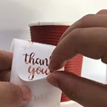 Factory Price Custom Logo Waterproof White Vinyl PVC Self-Adhesive Die Cut Customized Thank you Logo Sticker