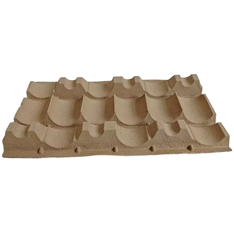 wine tray packaging Bottle Packaging Tray With Molded Pulp fiber wine bottle tray packaging