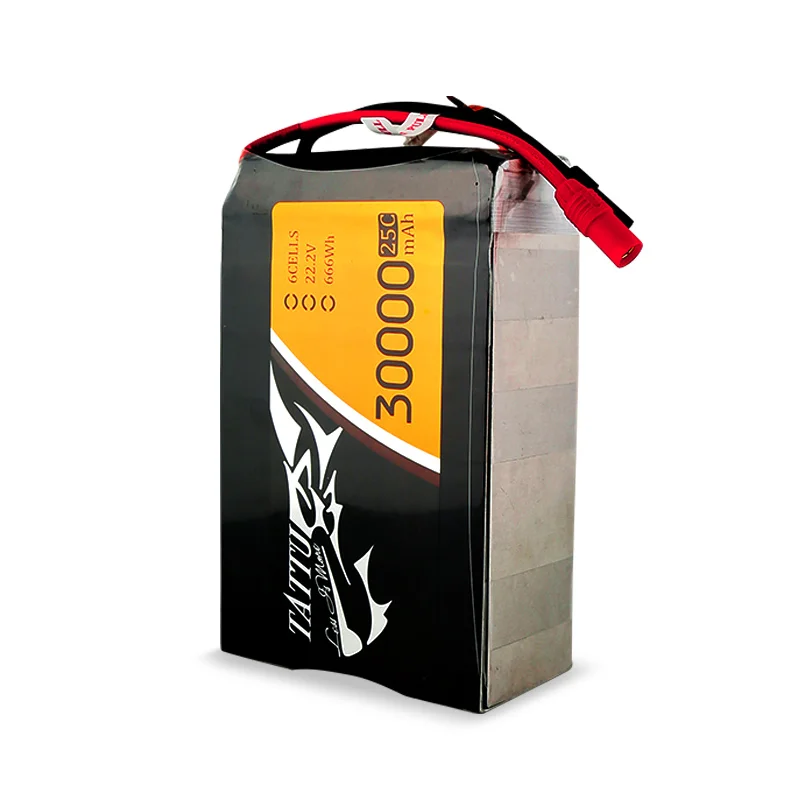 TATTU 30000mAh 6S 22.2V 30A 25C Lipo Battery Pack Huge Capacity for UAV Plant Protection Drone Quadapter