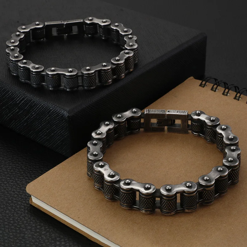 Heavy Sturdy Mens Motorcycle Chain Bike Chain Stainless Steel Bracelet