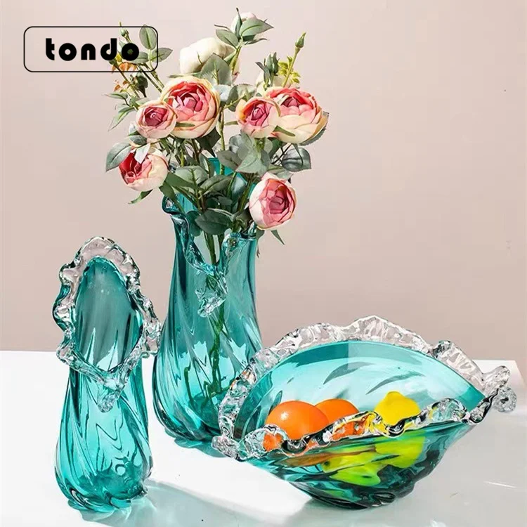 Tondo Luxury Modern Vase Dining Table Home Decoration  Glass Flower Vase