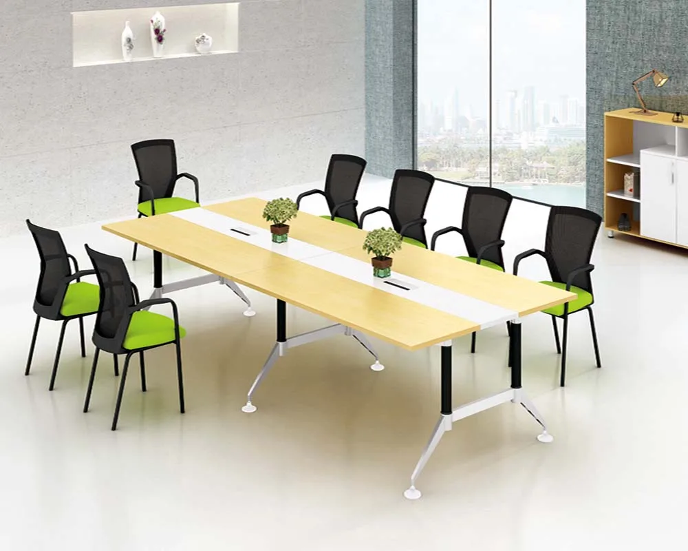 Moderate Office Furniture with MFC Desktops and Metal Legs  Rectangle Conference Room Table