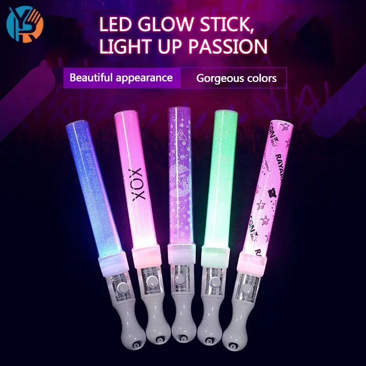 Best Selling Customized Logo Multicolor Concert Support Cheer Supplies Decoration Aid Props Flash Hand Stick