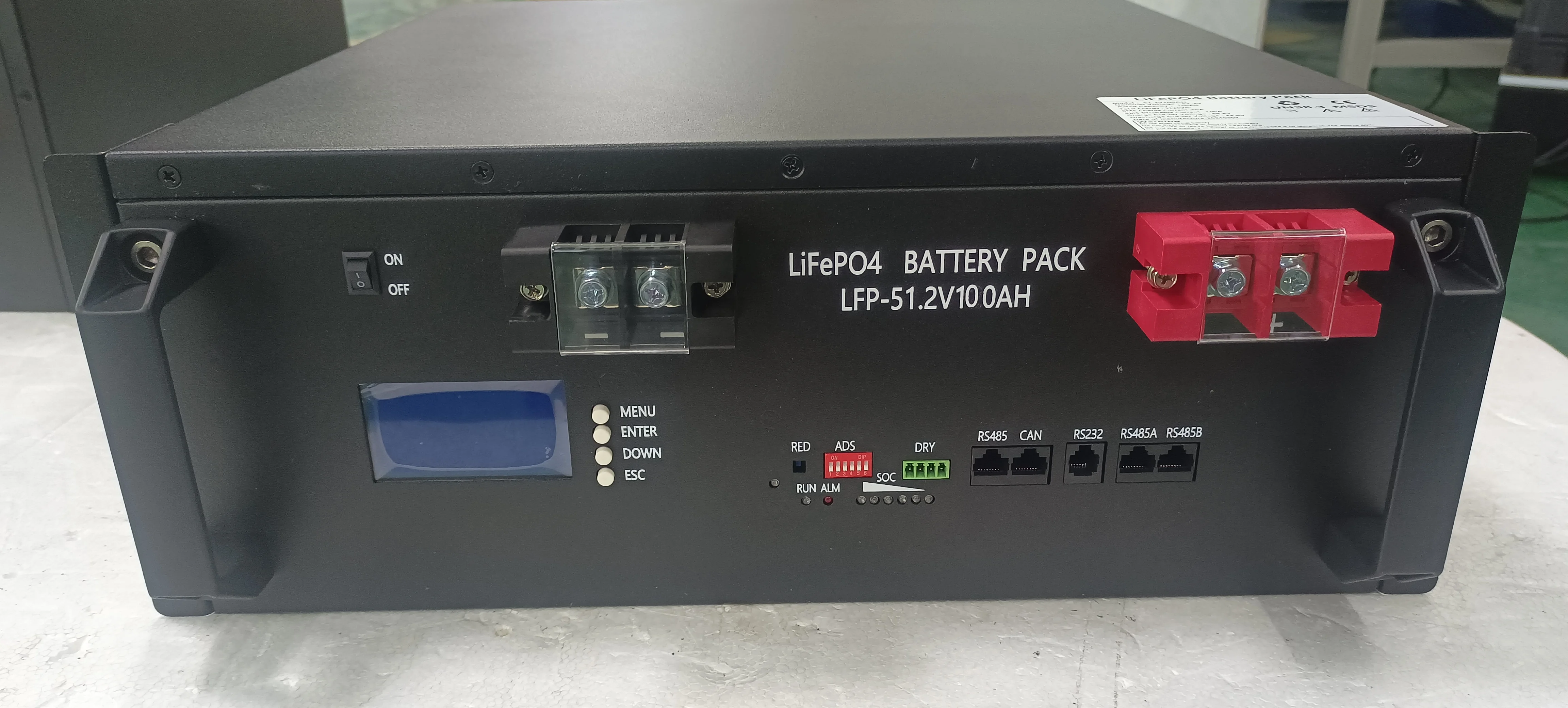 LiFePO4 10kwh 50 kwh 24V 48V 100Ah 200Ah 280Ah solar lithium-ion server solar system rack mounted battery pack intelligent BMS