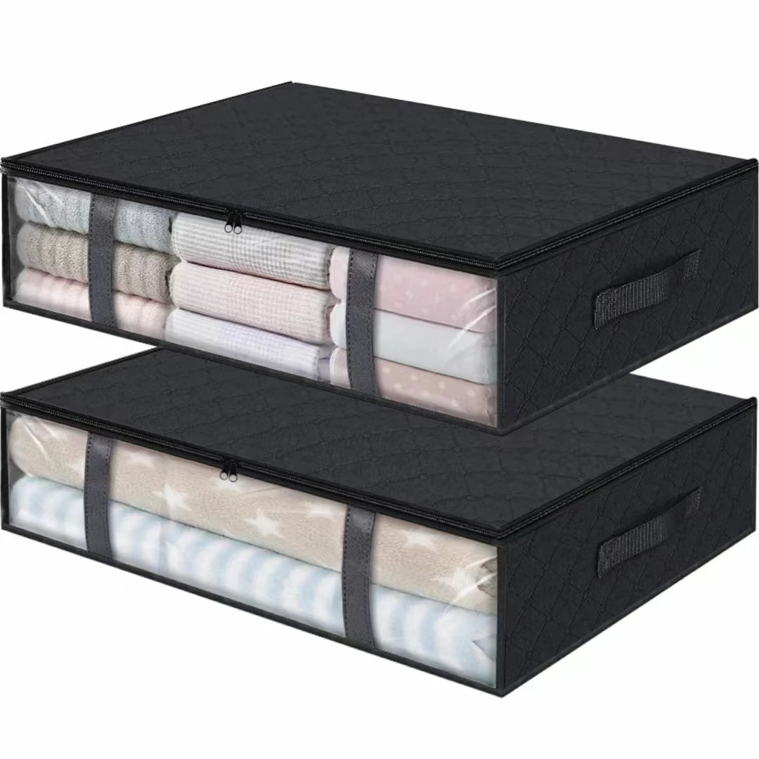 Foldable Under Bed Bags Large Waterproof Storage Boxes Thick Breathable Closet Organizer Storage Bags Zippered Organizer