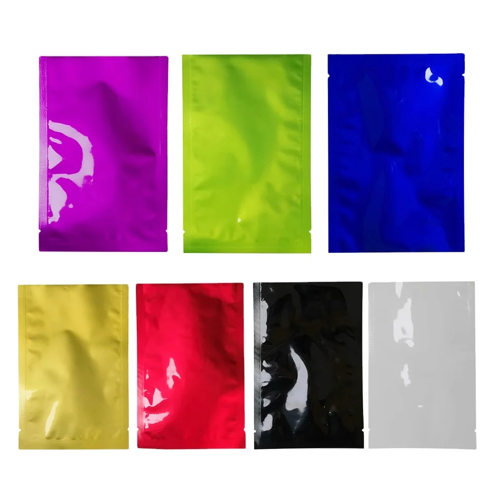 Custom reusable plastic aluminum laminated bag 3 side seal sachet cosmetic packaging bags