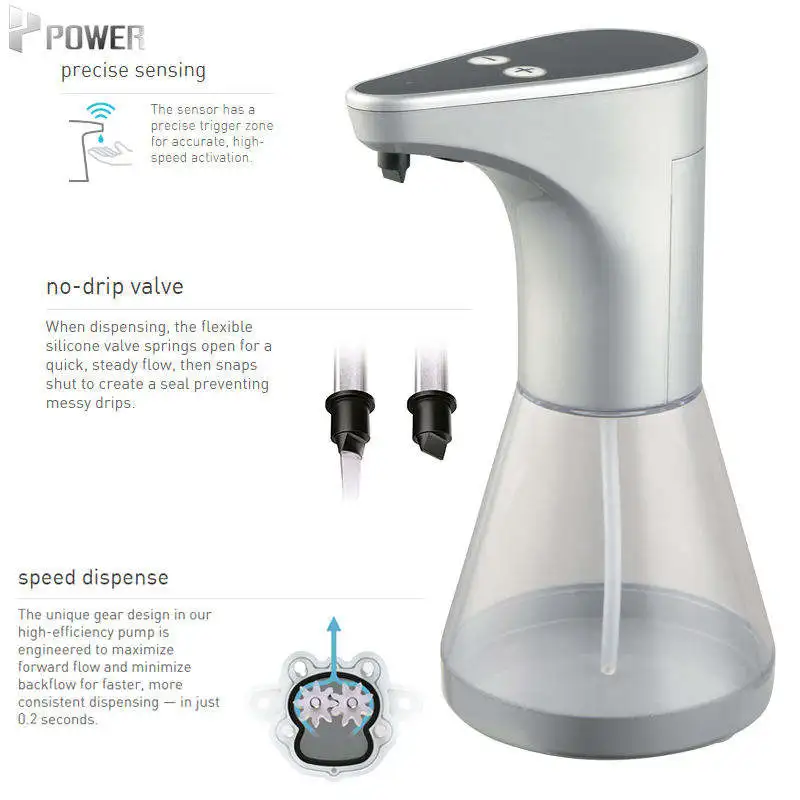 Round Automatic Spray Soap Dispenser 480ml Smart Sensor Dish Soap Dispenser For Kitchen Modern