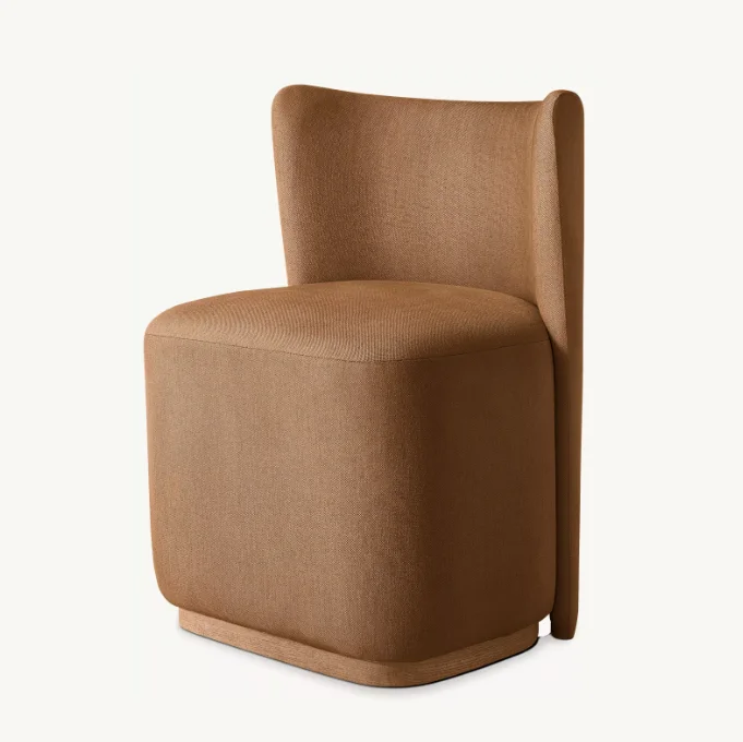 Hotel Modern Wooden Upholstered Fabric Solid Wood Dining Room Armless Chairs
