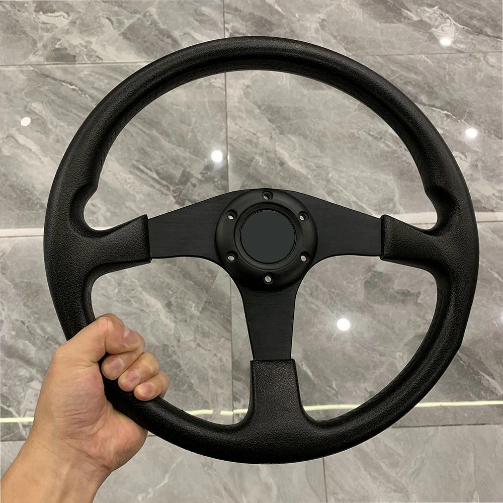 TIYPEOR Universal 350MM Sports Racing Aluminum PU Steering Wheel Suitable for Sightseeing Cars and Golf Cars