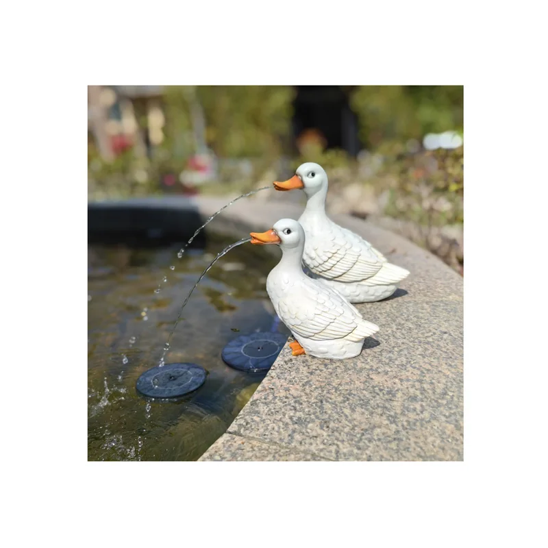 New Design White Ducks Resin Crafts garden ornaments Resin Ornaments DIY Home Ornaments solar water fountain