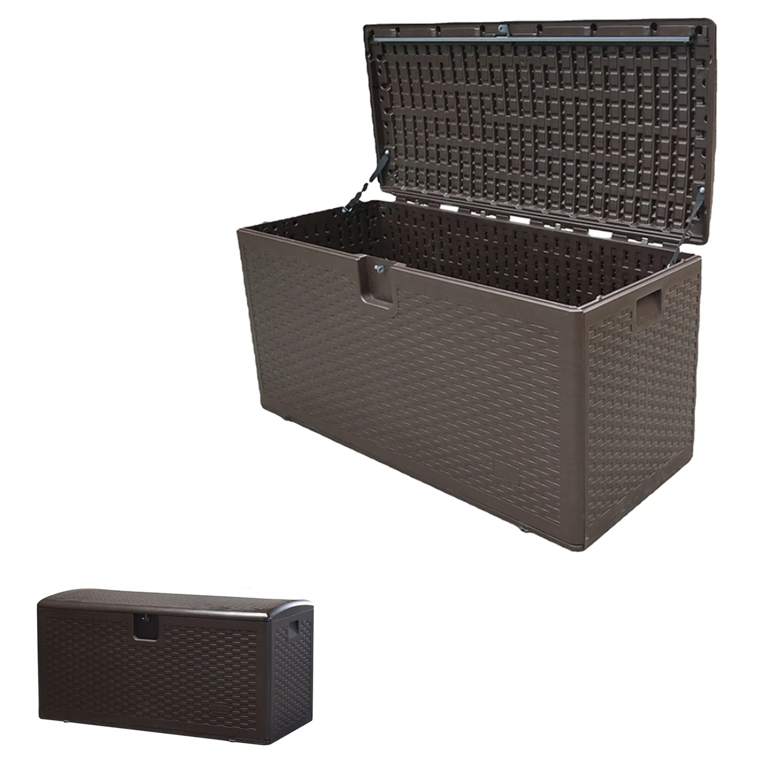 3 in 1 73Gallon Garden Storage Box Waterproof Resin Storage Box Garden Box for  for Indoor & Outdoor