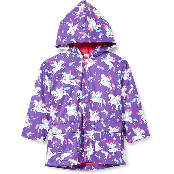 high quality rain coat Children waterproof raincoat rain jacket pu fabric winter warm lining