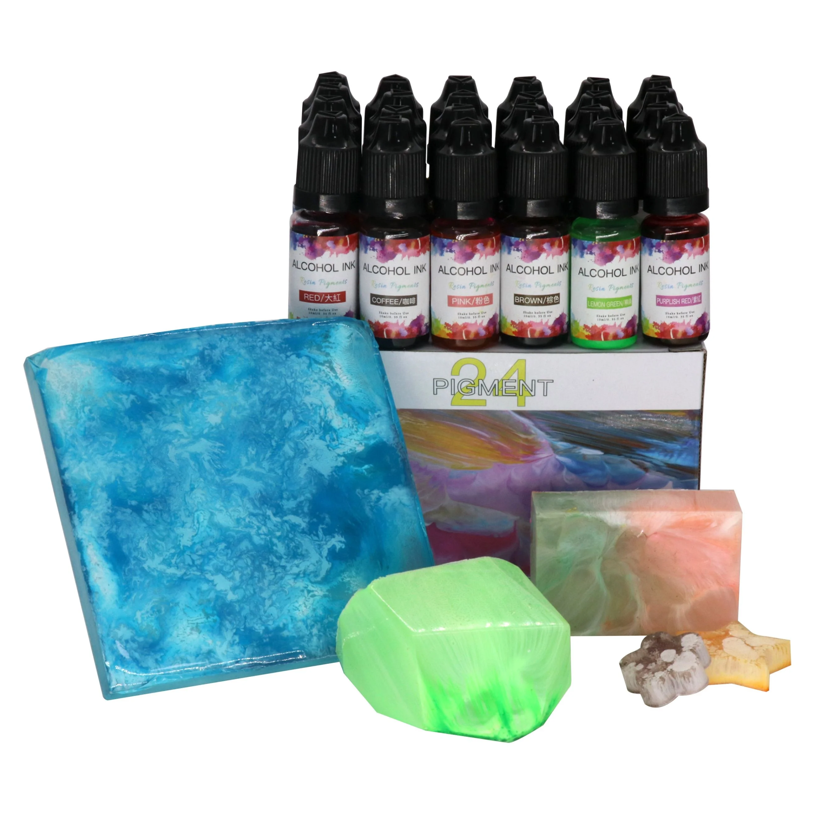 Самое лучшее качество 24 цвета алкоголя цвет чернил жидкий пигмент украшенное мозаикой из драгоценных камней 12 месяца времени