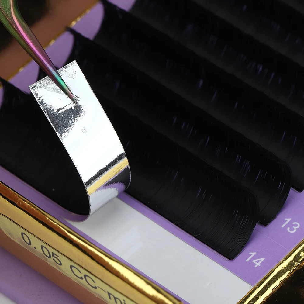 SP EYELASH Wholesale 0.03 0.05 Korean Pbt Matte Dark Black Volume Lash Supplies 5-25mm Individual Cashmere Lash Extensions Trays