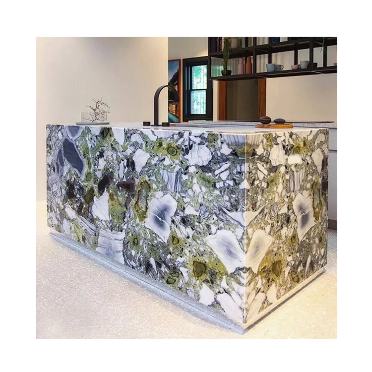 Luxury Marble Block Raw Material Green Marble High End Decoration Countertop Tile Cold Ice Jade Emerald Marble Stone Block