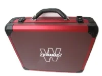 Custom red new pattern leather poker aluminum chip case