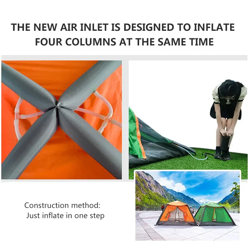 Inflatable camping tent Single and double outdoor camping 2-person tent Portable folding rain proof camping tent
