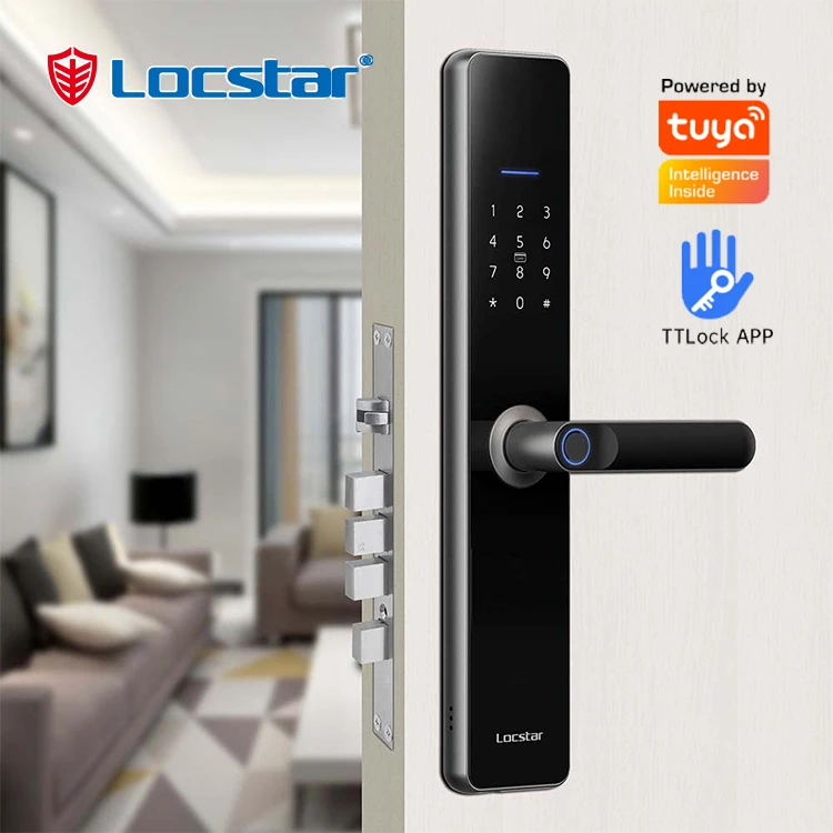 Locstar Factory Electric Door Cerradura Inteligente Puerta Exterior Smart Para Electronic Finger Print Lock