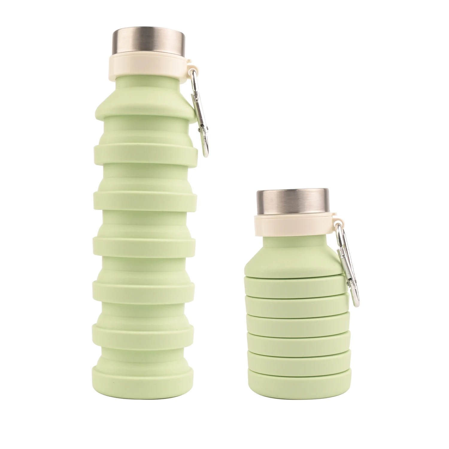Secure Seal Technology Silicone Water Bottle Folding Traveling Bottle Portable Collapsible Water Bottle