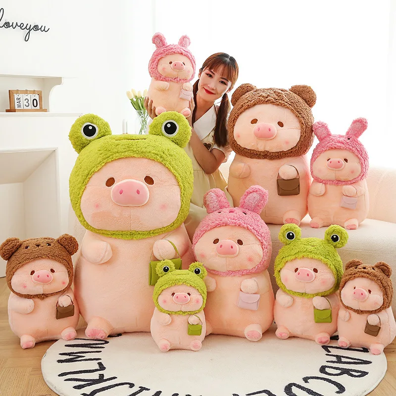 Kawaii transformation lulu pig plushies doll piggy cloth doll Stuffed Animals Weighted Plush Toy Pig Pillow gift for birthday