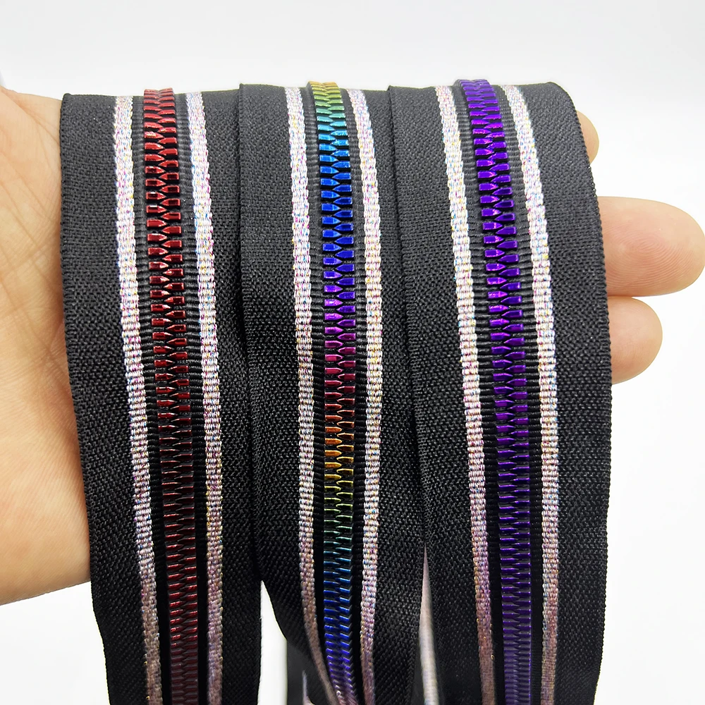 Hot Sale Popular Resin zipper 3# 5# 8# Reversible plastic close end open end  zipper Colorful rainbow teeth zips