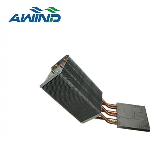 Good thermal conductivity with heat pipe heat dissipation customized soldered cooling heat sink shinke with copper base plate