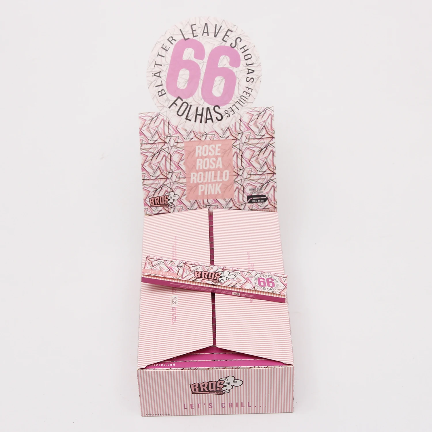 pink packing custom rolling paper for smoking rice paper white with pink line