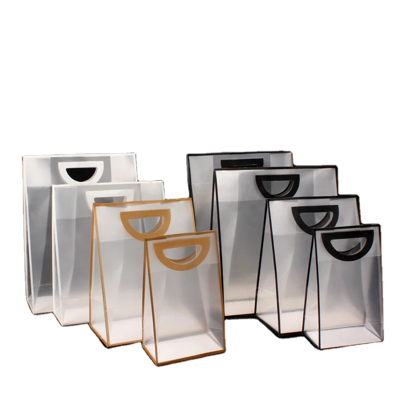 transparent shopping bags transparent plastic shopping bag with handle pp plastic bag