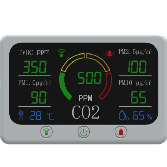 Приложение Smart life Wi-Fi 7 в 1 качества воздуха Co2 TVOC PM2.5 PM1.0 PM10 с контролем температуры и влажности RS485 тестер