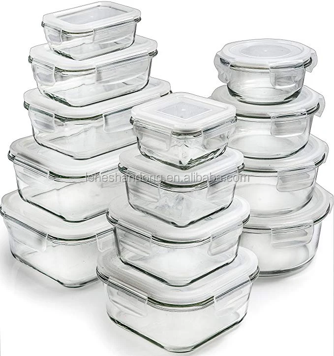 Customized Kitchen Storage Containers Bowls Glass Lunch Box Kitchen Plastic Food Storage Container with Lid Custom Size Accepted