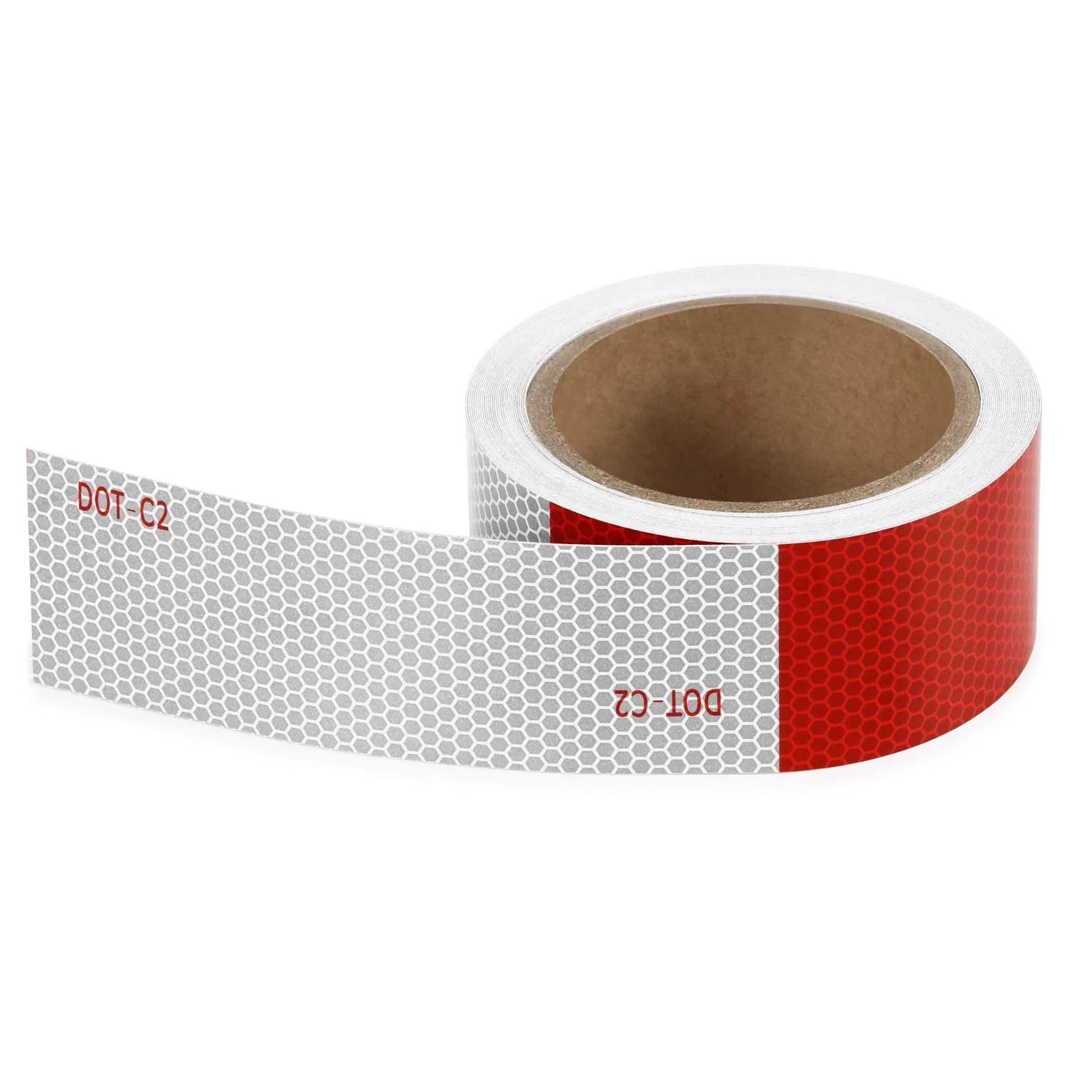 H10246 2inch x 30feet Red/White Reflective Safety Tape for Vehicles Trailers Boats Signs Weatherproof Safety Tape Self Adhesive