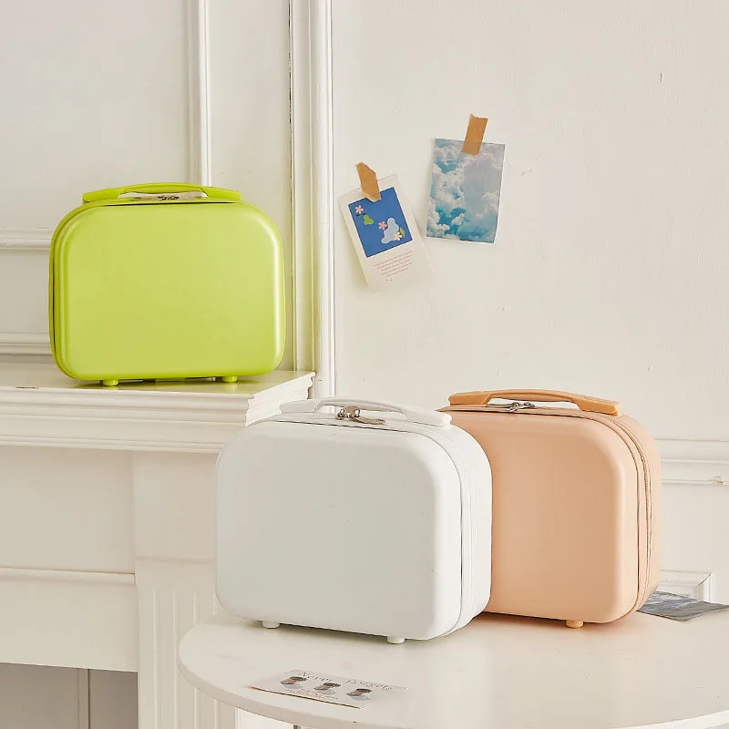 M2449 Wholesale ABS 14 Inch Travel Hand Carry Duffle Luggage Bags Tote Suitcase Organizer Makeup Handbag Cosmetic Bags & Cases