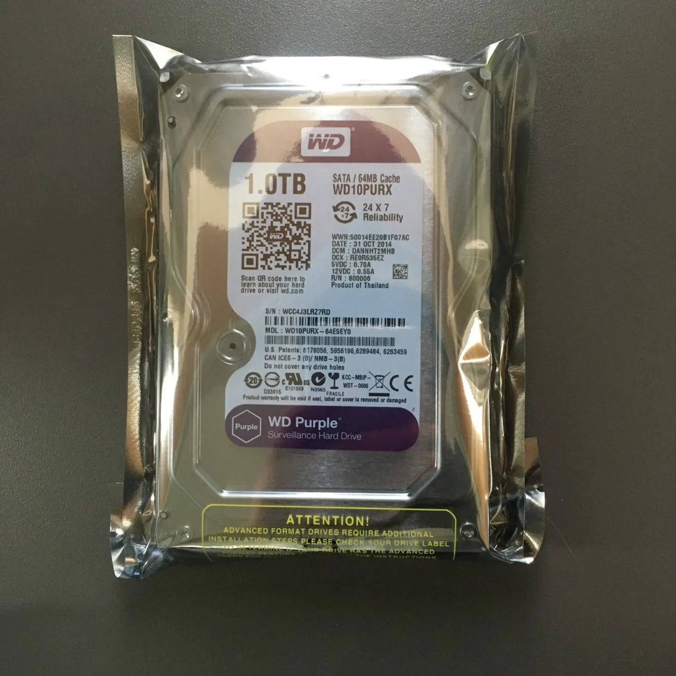 WD10PURX оригинальные жесткие диски WD 1T HDD жесткий диск для системы