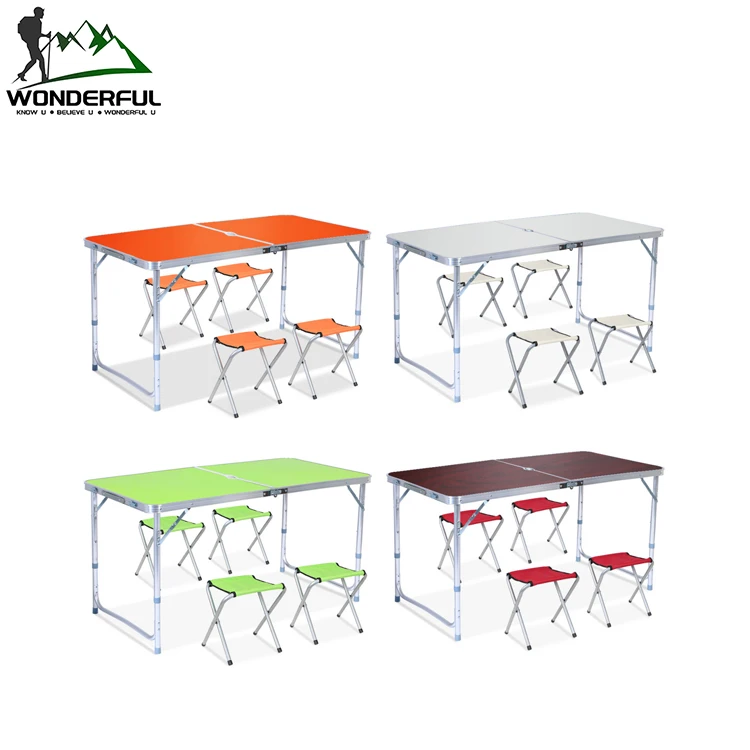 Factory supplier cheap wholesale custom picnic portable aluminum dining outdoor folding table with umbrella hole