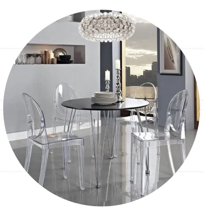 
 Европейский прозрачный креативный дизайнерский пластиковый Хрустальный стул, модный обеденный стул  