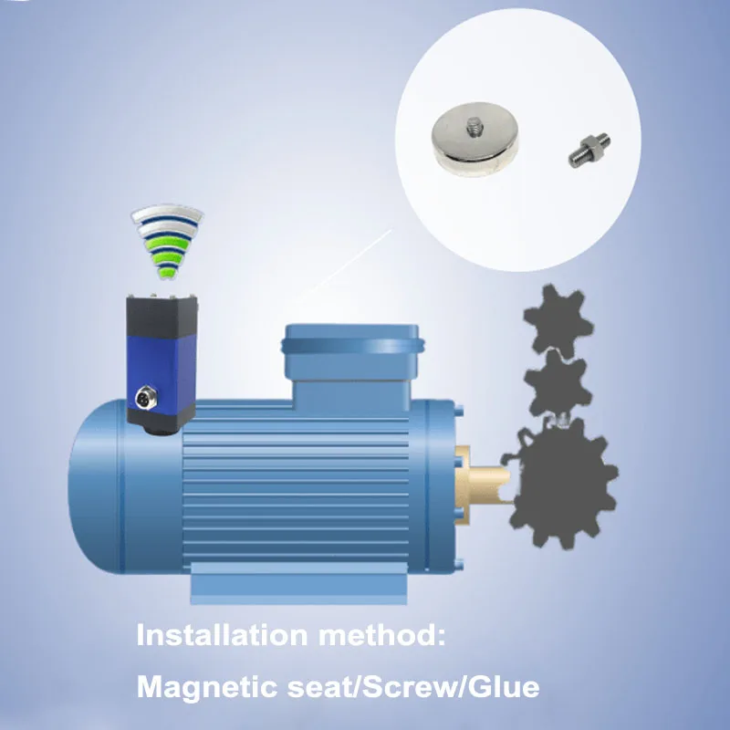 Small Intergrated Sensing Equipment Vibration + Temperature + Wired Transmission RS485 Vibration Sensor For Industrial Equipment