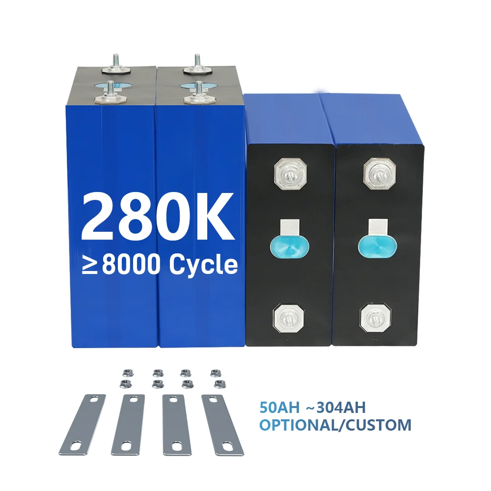 DDP Deliver Lifepo4 Battery Grade A+ 3.2V 200Ah 280Ah 304Ah 314Ah 580Ah Li-ion Battery DIY 12V 24V 48V Battery packs