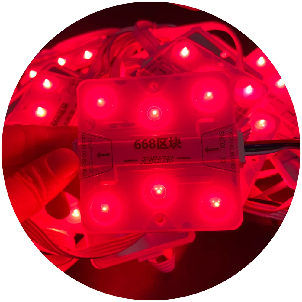 Открытый IP67 водонепроницаемый 68x68 мм magic RGB RGBIC DC24V светодиодные модули для освещения рекламы и подсветки