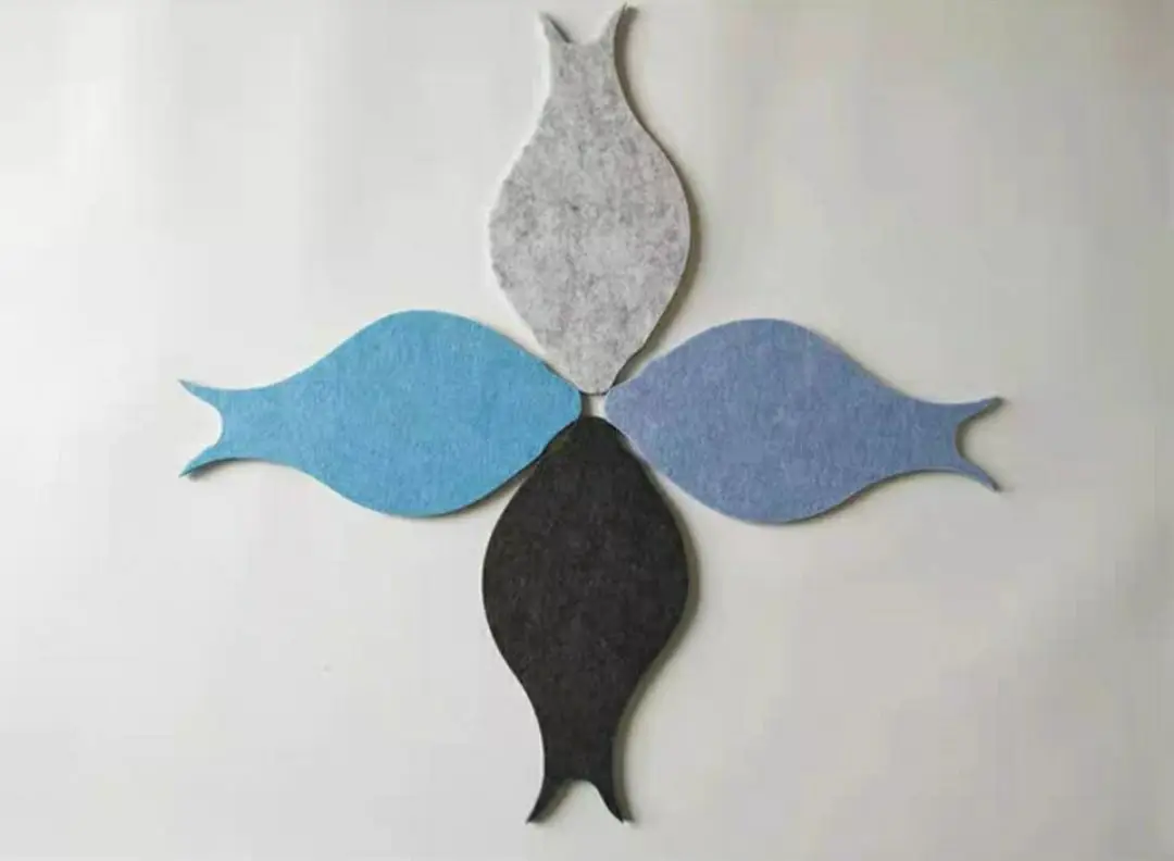 Environmental protection felt wall sticker Nordic modern decoration background with  felt sheets message board function design