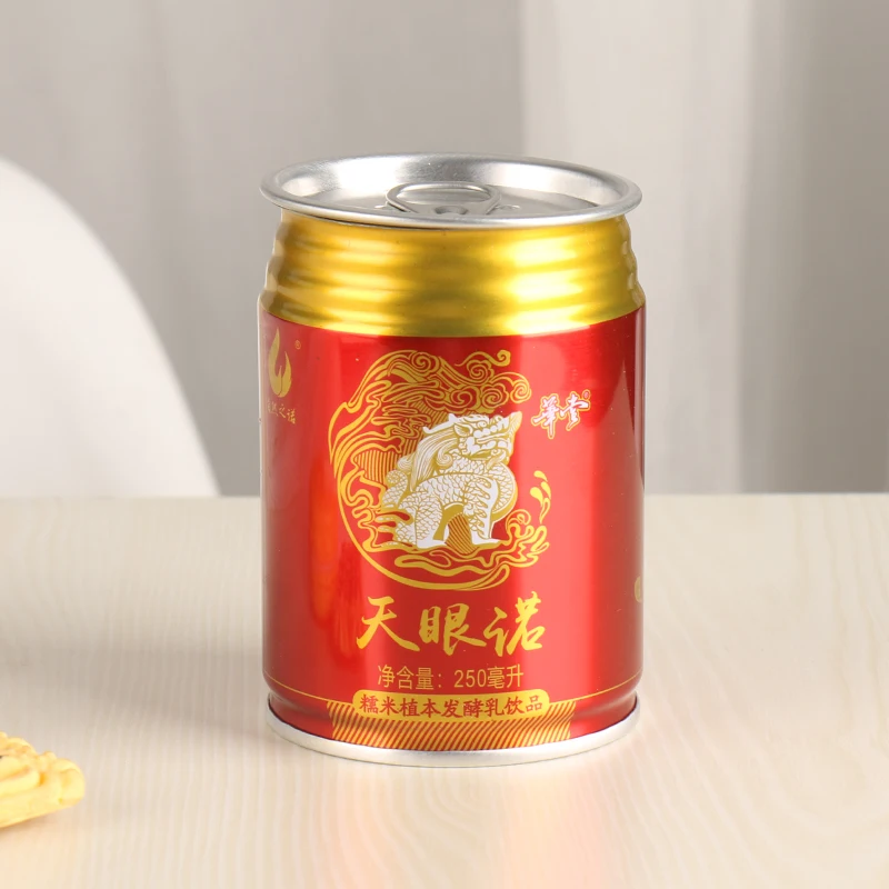 250ml Tinplate Can for Beverage Wine Clothing Packaging CMYK Printing Glossy Finish Tin Metal round Shape Can Coffee Juice Use