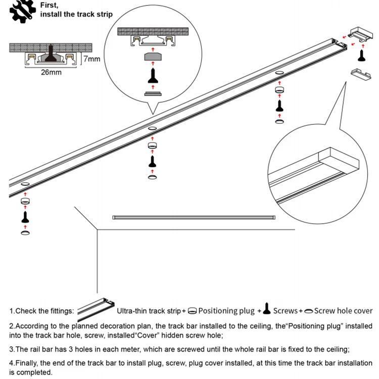 ALLWAY Hot Product Aluminum Mini Size Black 6w 8w 48v Magnet Track Lighting System Cob Ceiling Led Track Lights
