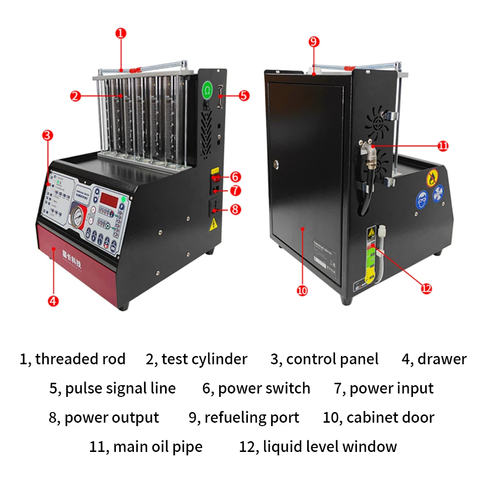 THINKCAR GDI 6 Cylinder Ultrasonic Injector Cleaner And Tester Low resistance injector test for all gasoline injectors