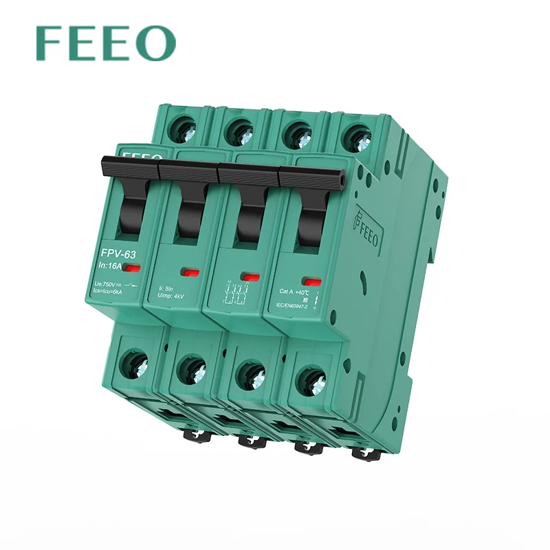 TUV CE высококачественный солнечный PV 10kA DC MCB до 63A 2P 4P мини-выключатель