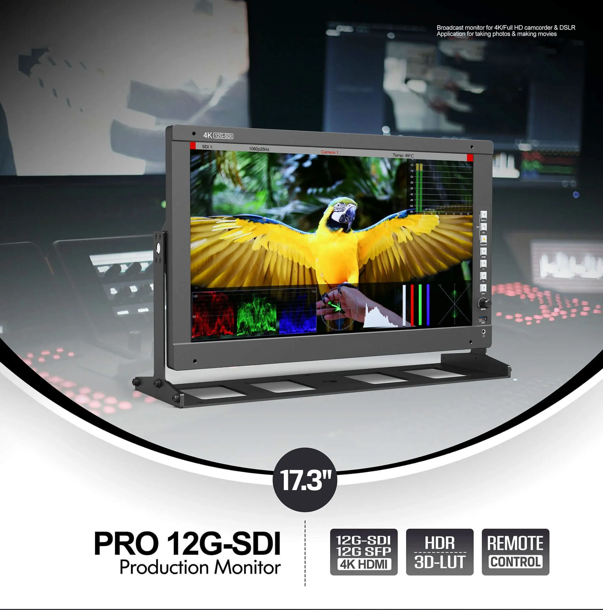 CAME-ACCORDION Lcd Portable Camera Production Broadcast Touch Studio Monitor