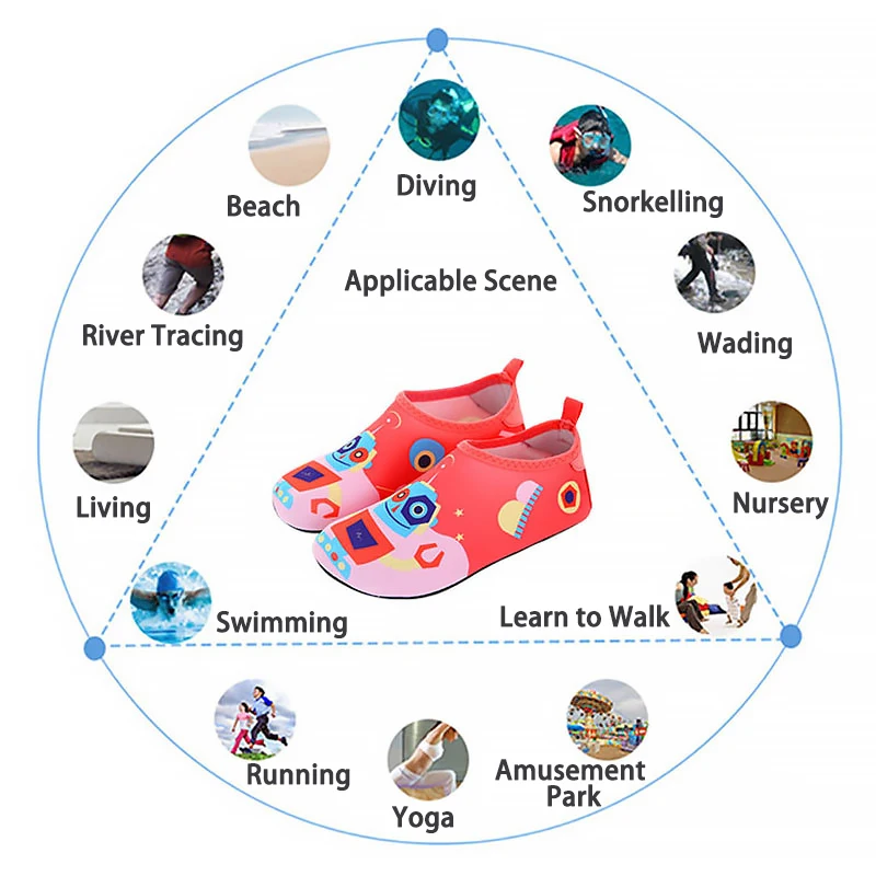 New Outdoor Sport Kids Swimming Socks Barefoot Water Shoes Breathable Neoprene Quick-Dry Beach Children Pool Aqua Boat Shoes