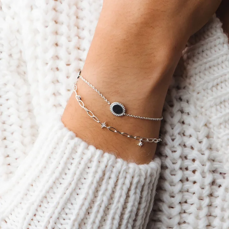 Personalized 925 sterling silver 14k gold zircon oval blank disc custom name bracelet