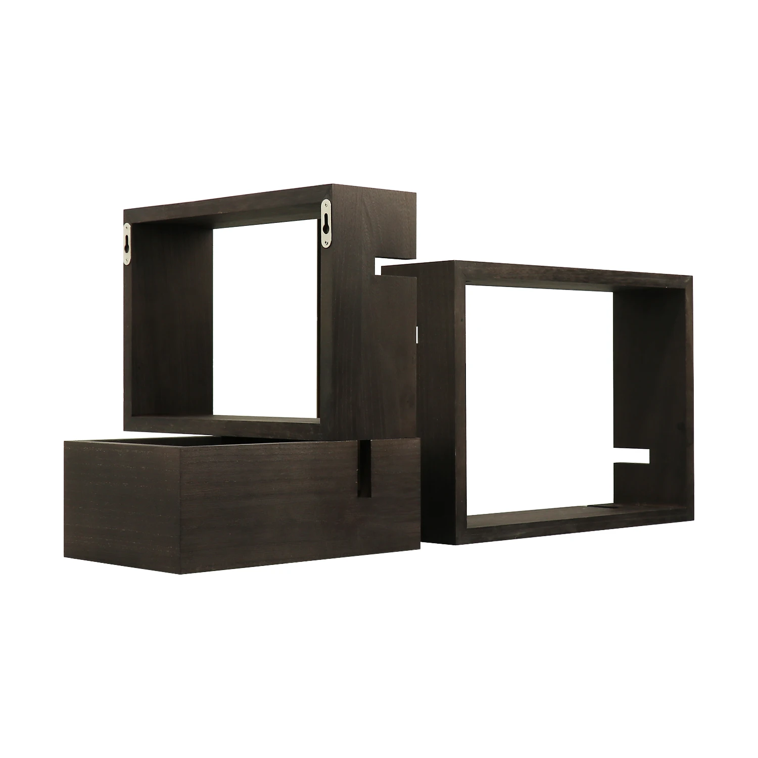 FSC&BSCI Wall Mount Shelf Set of 3,wooden Floating Cube Shelves for Space Discovery Home and Commercial Use, Large Size Shelves